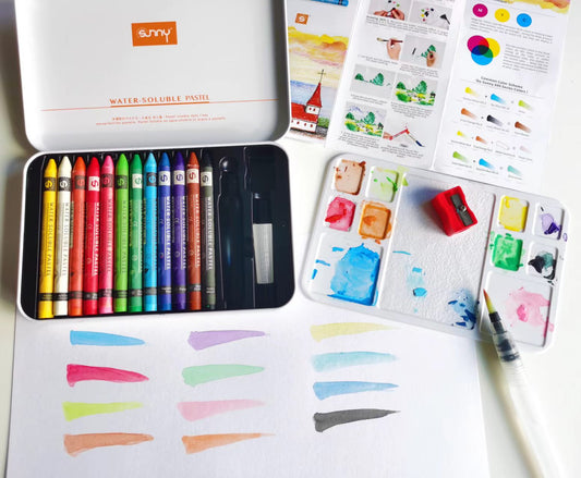 Sunny Aquarelle Pastellkreide - 12 / 25 Farben - SETL