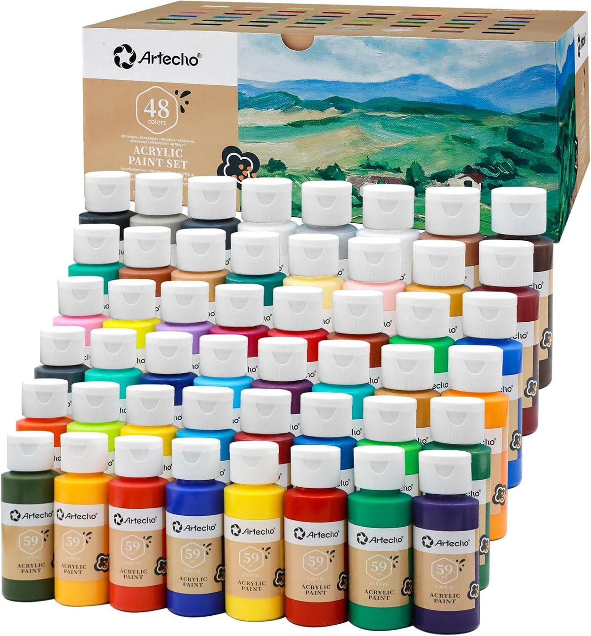 Artecho Acrylfarben Set - 18/24/48 ×59ml in Flaschen - SETL