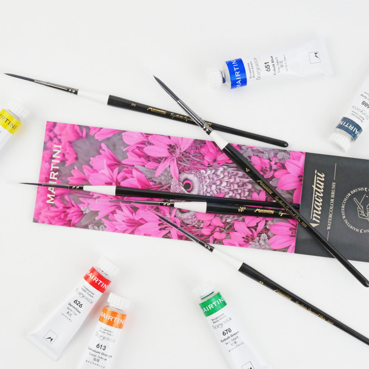 Professionelles 5er-Pinselset für Aquarellisten – Feine Synthetikhaare, ergonomische Hartholzgriffe – Größen 0/2/4/6/8 - SETL