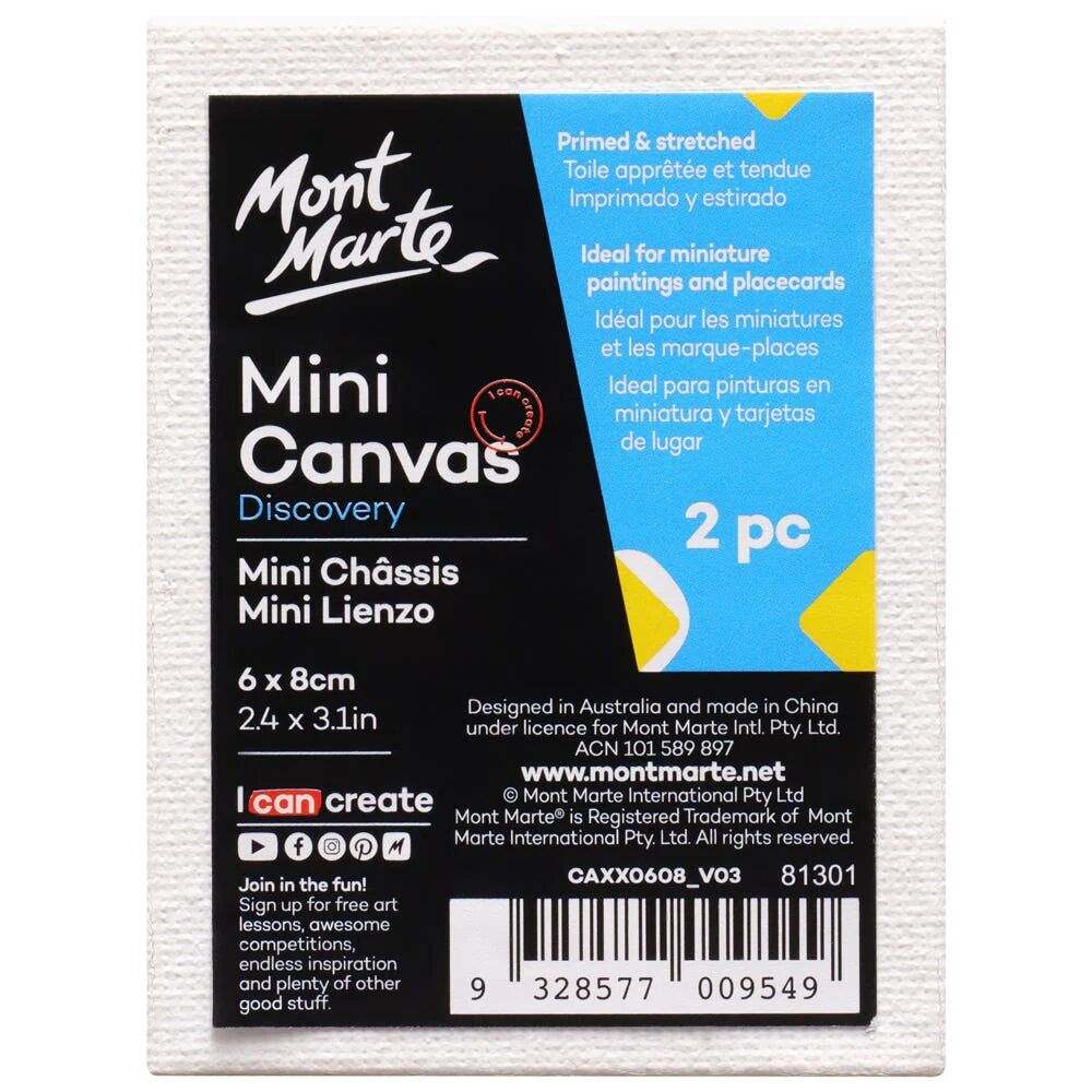 Mont Marte Discovery Mini Leinwand 6 x 8 cm, 2er Set - SETL
