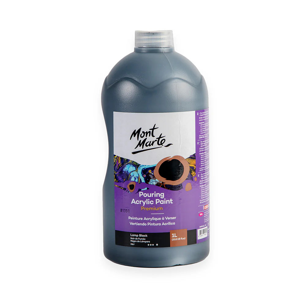 Mont Marte Pouring Acrylfarbe – 1 Liter (Schwarz, Weiß) - SETL