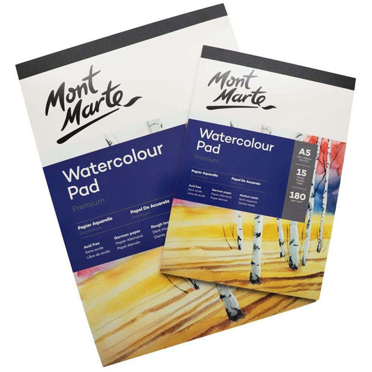 Mont Marte Aquarellblock 180 g/m² – 15 Blatt, A4 - SETL