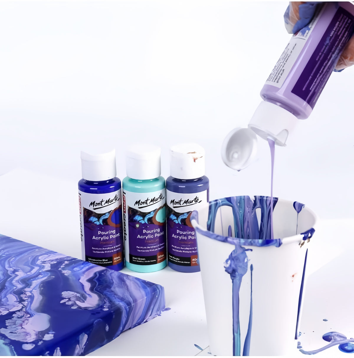 Mont Marte Pouring Set - Ethereal - 4x60ml in Flaschen - SETL
