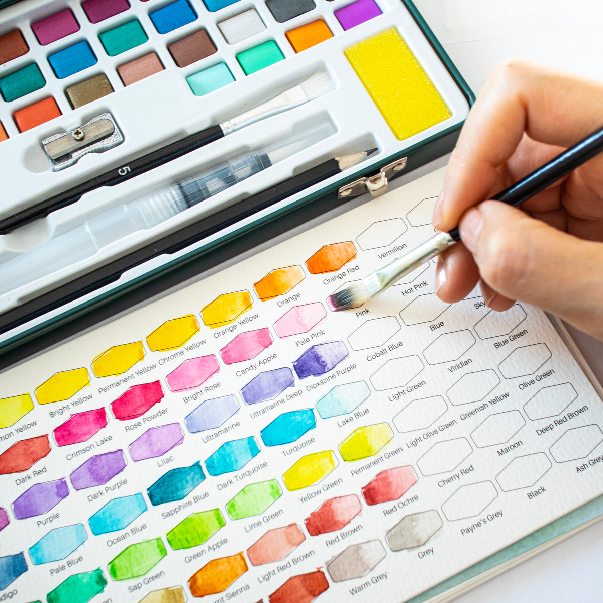 Artecho Aquarellfarben Set Premium - 50 / 100 / 128 Farben inkl. Zubehör - SETL