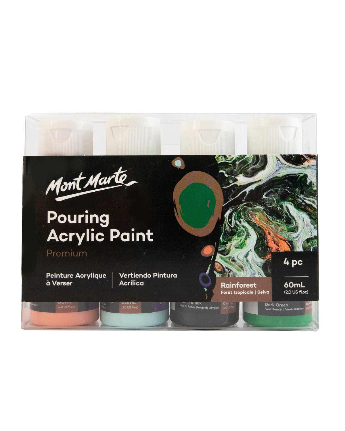 Mont Marte Pouring Set - Rainforest - 4x60ml in Flaschen - SETL