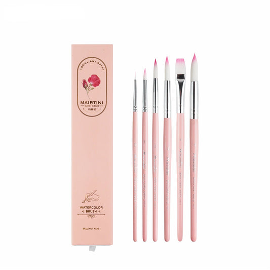 MAIRTINI Essentials 6-teiliges Aquarellpinsel-Set – Vielseitige Nylonhaarpinsel für alle Maltechniken - SETL