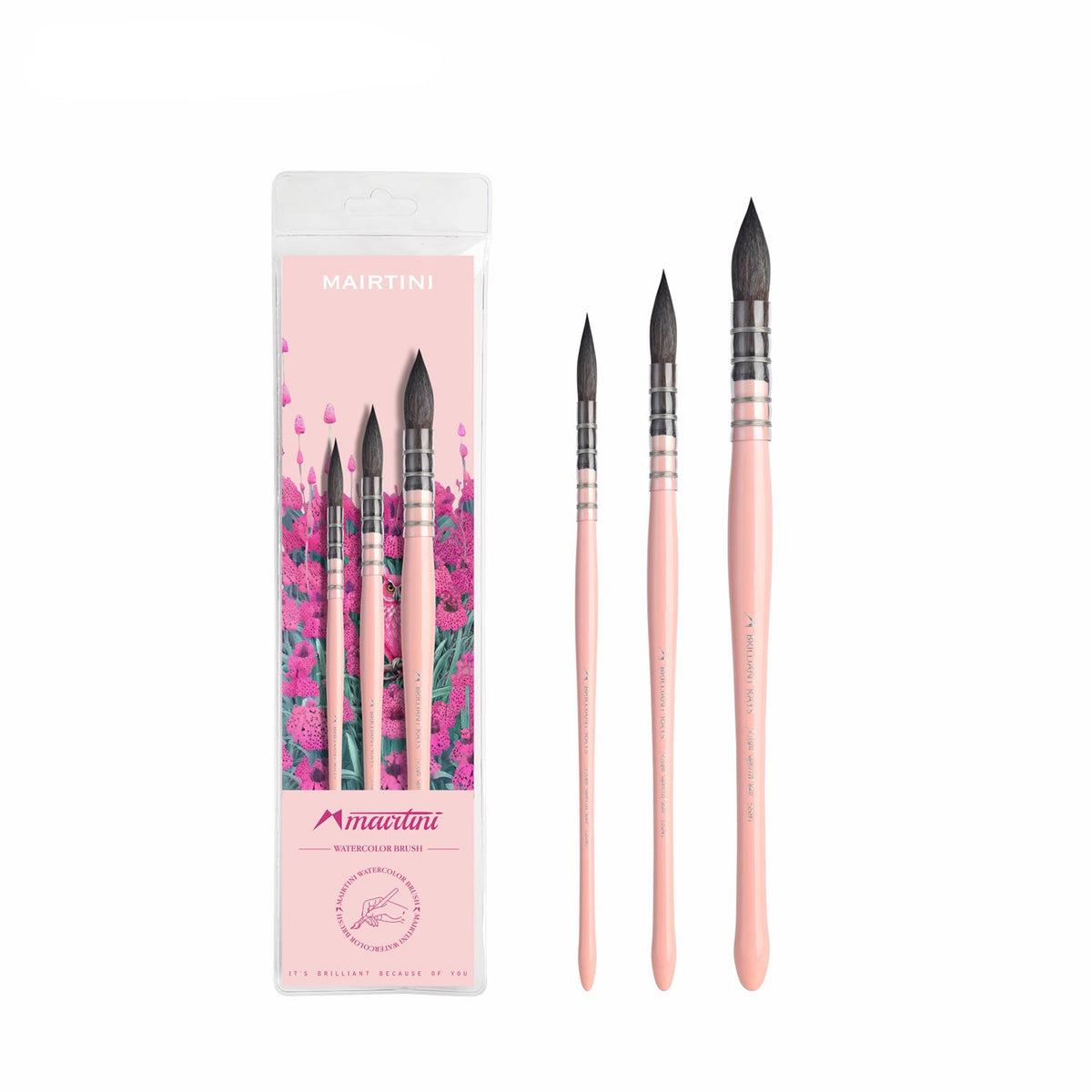 MAIRTINI Profi-Aquarellpinsel-Set (3-teilig) – Präzisionspinsel für Miniaturmalerei & Detailarbeit - SETL