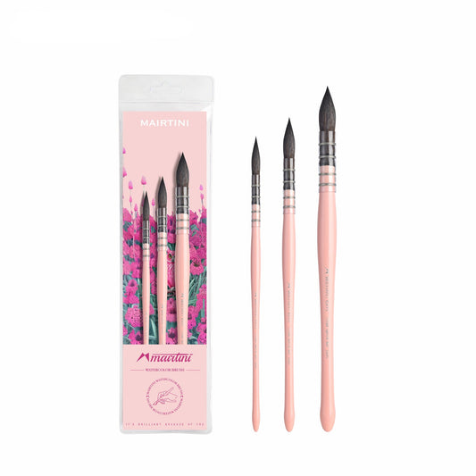 MAIRTINI Profi-Aquarellpinsel-Set (3-teilig) – Präzisionspinsel für Miniaturmalerei & Detailarbeit - SETL