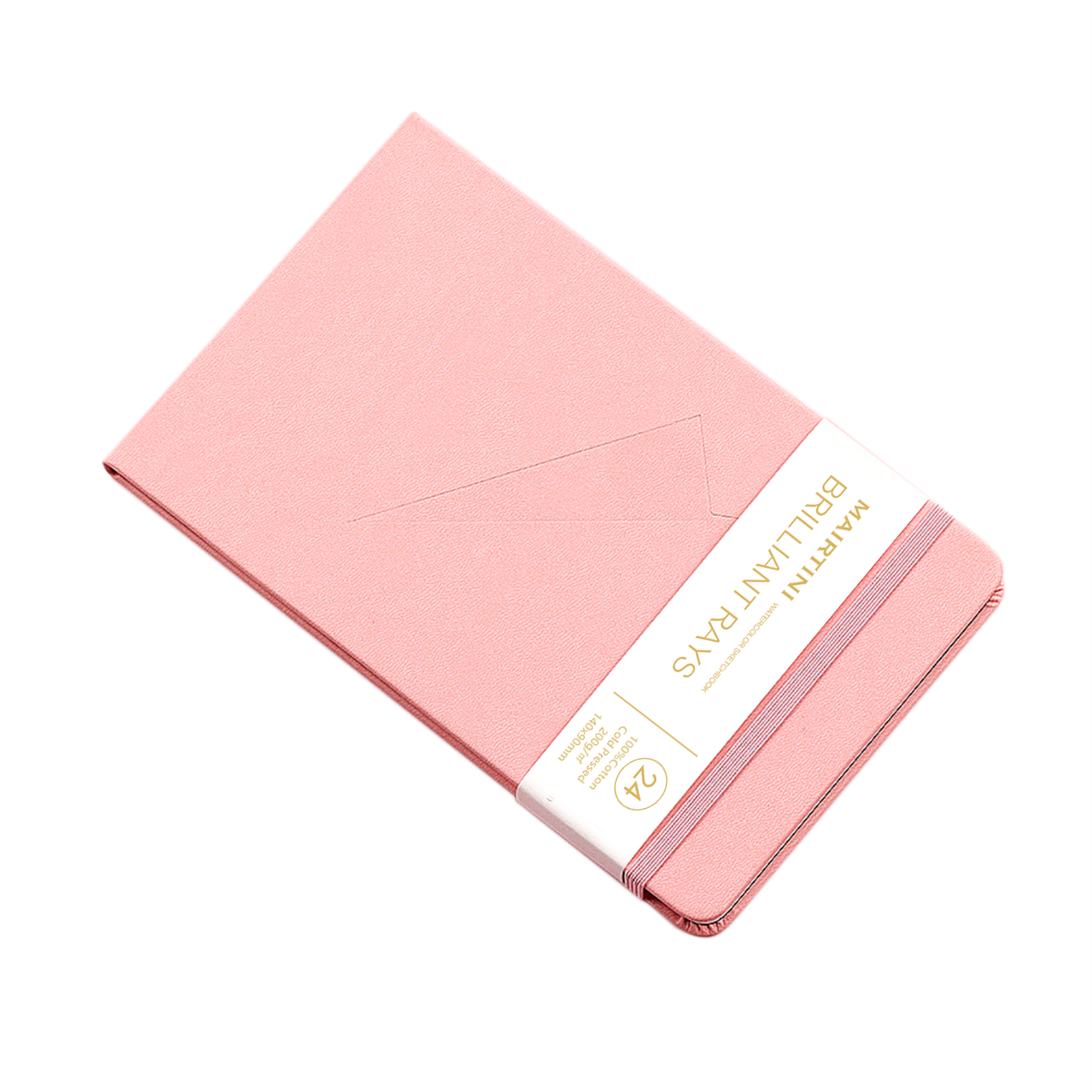 Mairtini Aquarellblock aus 100% Baumwolle, 200 g/m², 24 Blatt - Format A5 oder A6 - in Orange/ Pink/ Grün/ Braun - SETL