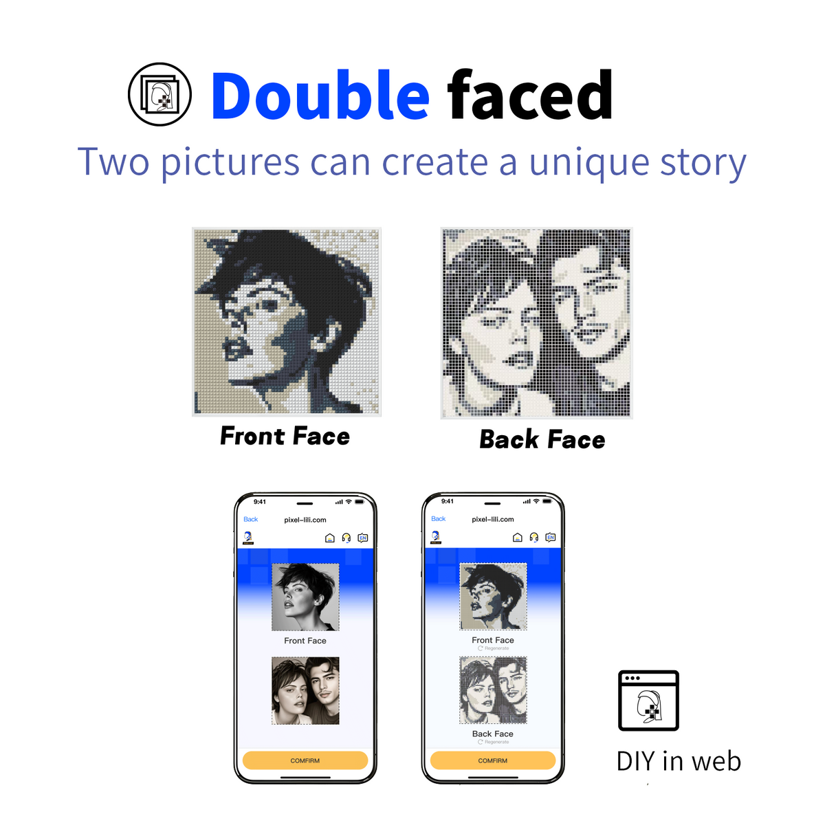 Doppelseitiges Pixel 3D Puzzle - SETL