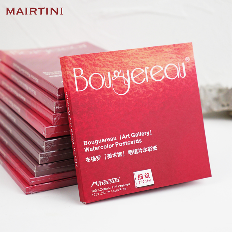 Mairtini Bouguereau Künstlerqualität Aquarellpapier, 200/300 g/m² Heißgepresst, 100 % Baumwolle - SETL