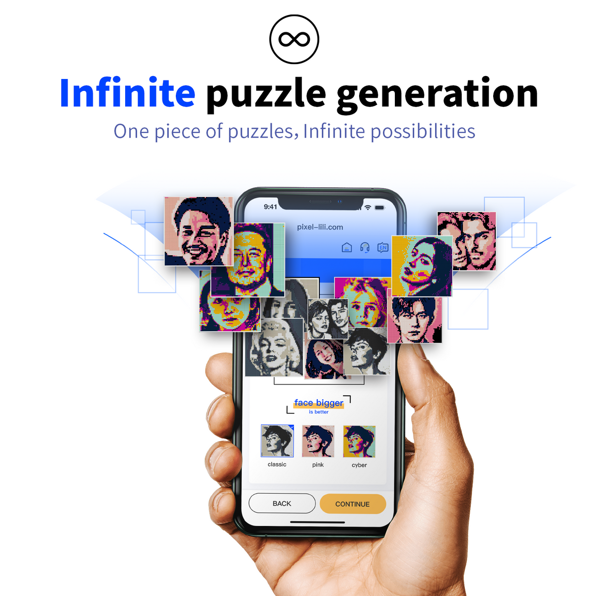 Doppelseitiges Pixel 3D Puzzle - SETL