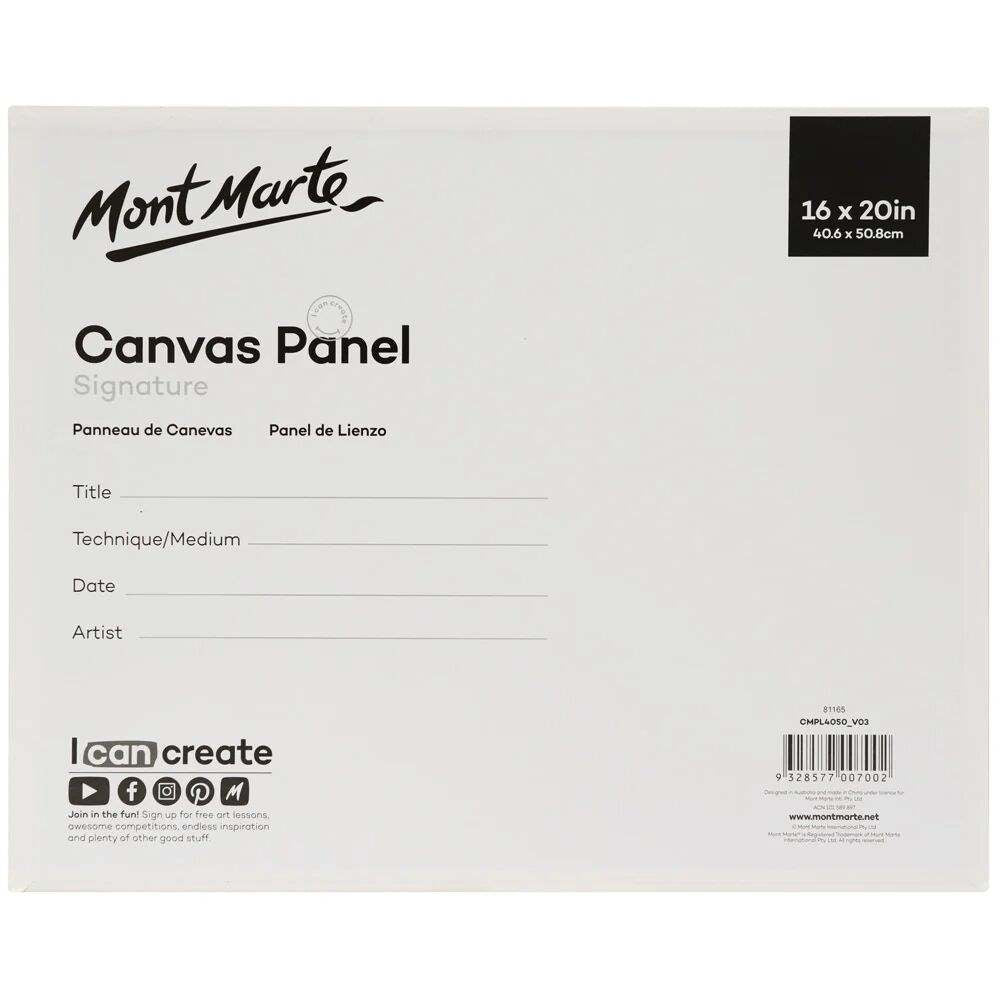 Mont Marte Leinwandplatte 40,6 x 50,8 cm - SETL