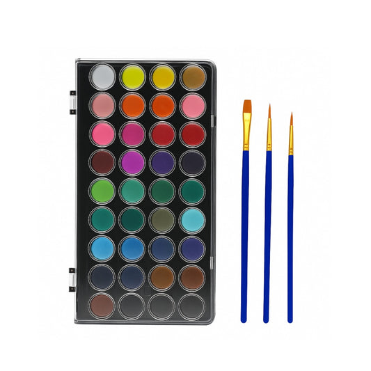 Artecho Aquarellfarben Set - 36 Farben mit 3 Pinseln - SETL