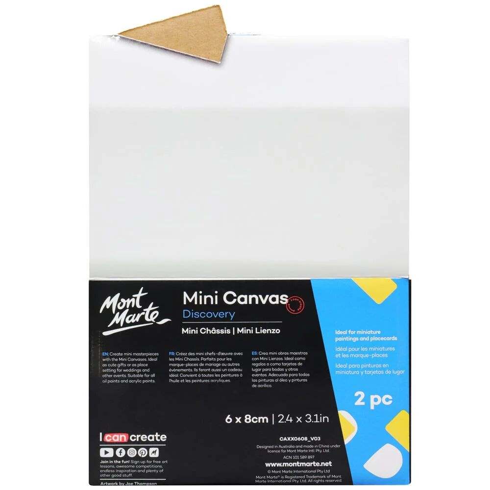 Mont Marte Discovery Mini Leinwand 6 x 8 cm, 2er Set - SETL