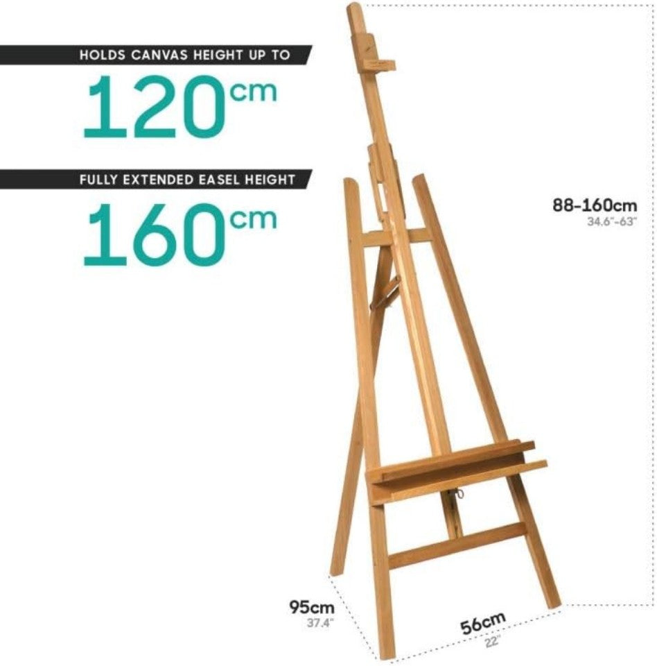 Mont Marte Atelierstaffelei - aus Buchenholz - bis 120cm hoch - SETL