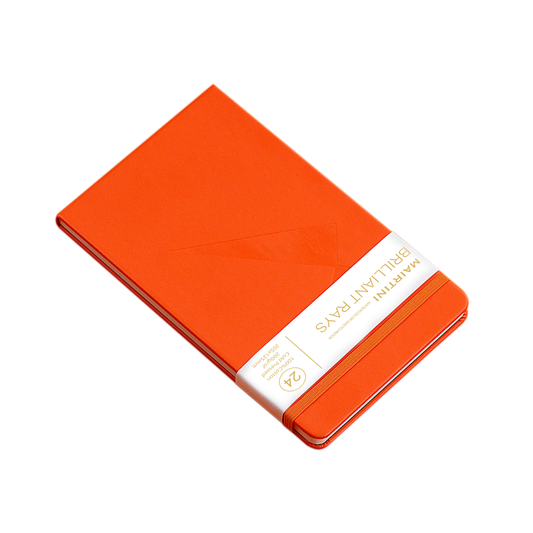 Mairtini Aquarellblock aus 100% Baumwolle, 200 g/m², 24 Blatt - Format A5 oder A6 - in Orange/ Pink/ Grün/ Braun - SETL