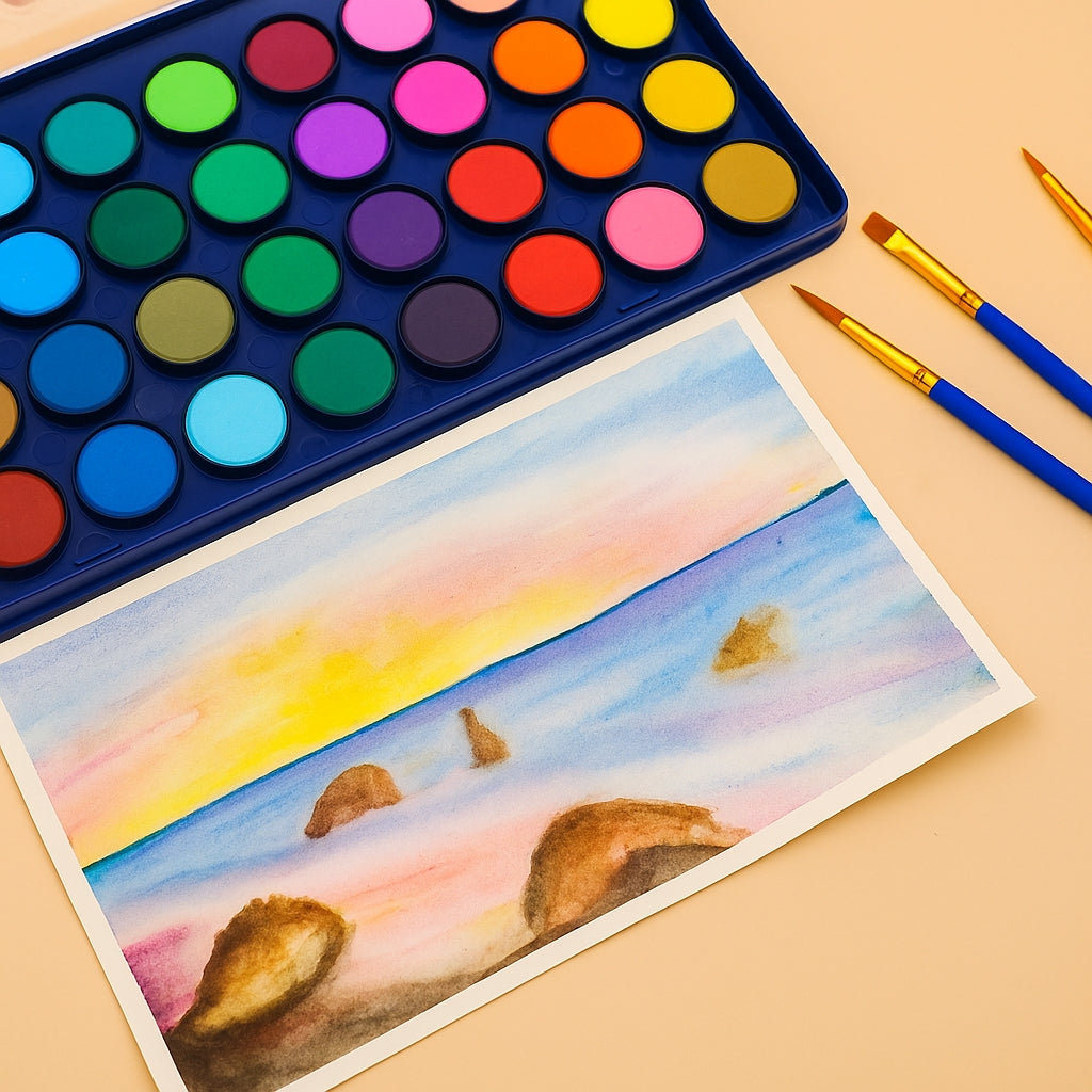 Artecho Aquarellfarben Set - 36 Farben mit 3 Pinseln - SETL