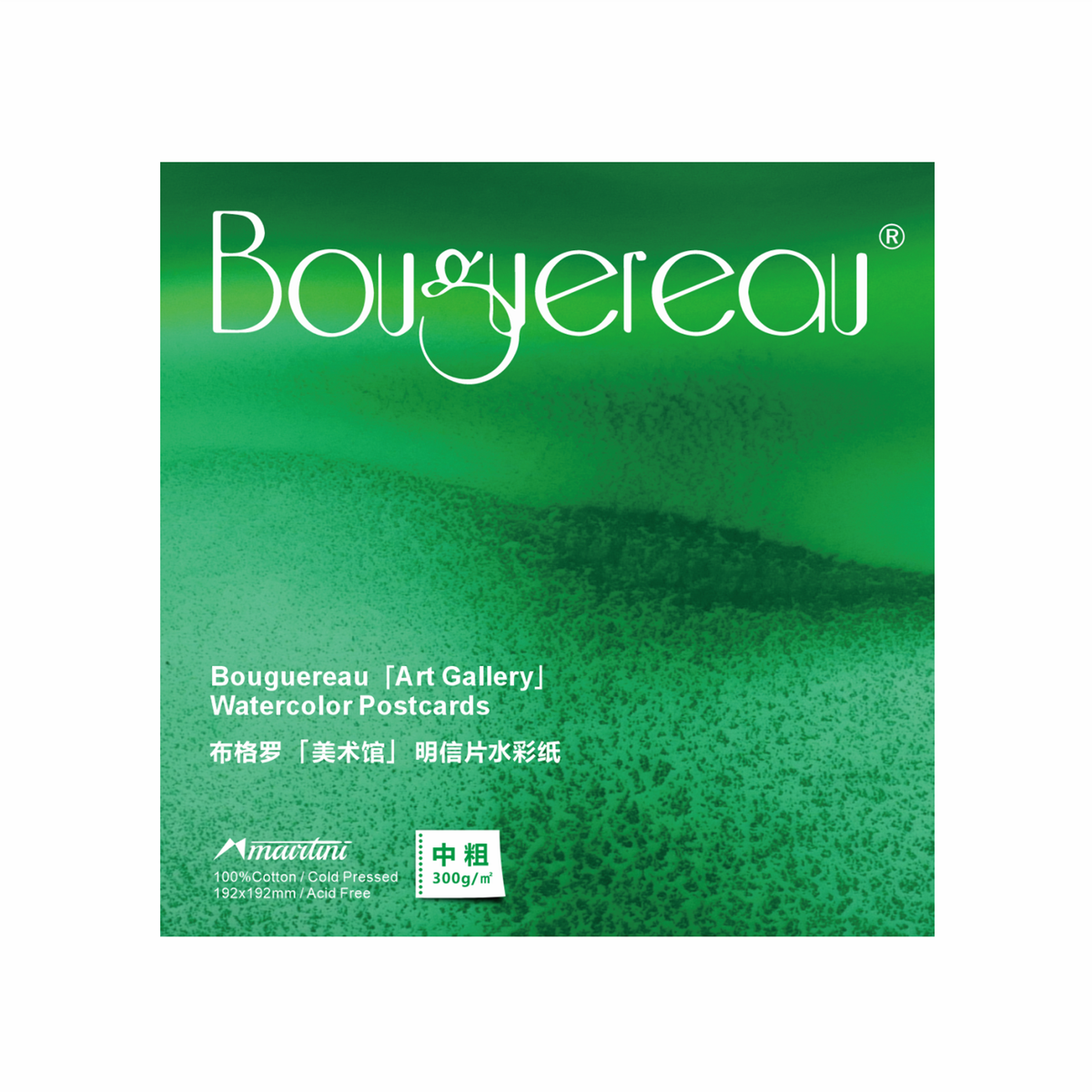 Mairtini Bouguereau Aquarellpapier 20 Blatt -200 g/m² oder 300 g/m² -  100% Baumwolle, kaltgepresst - SETL