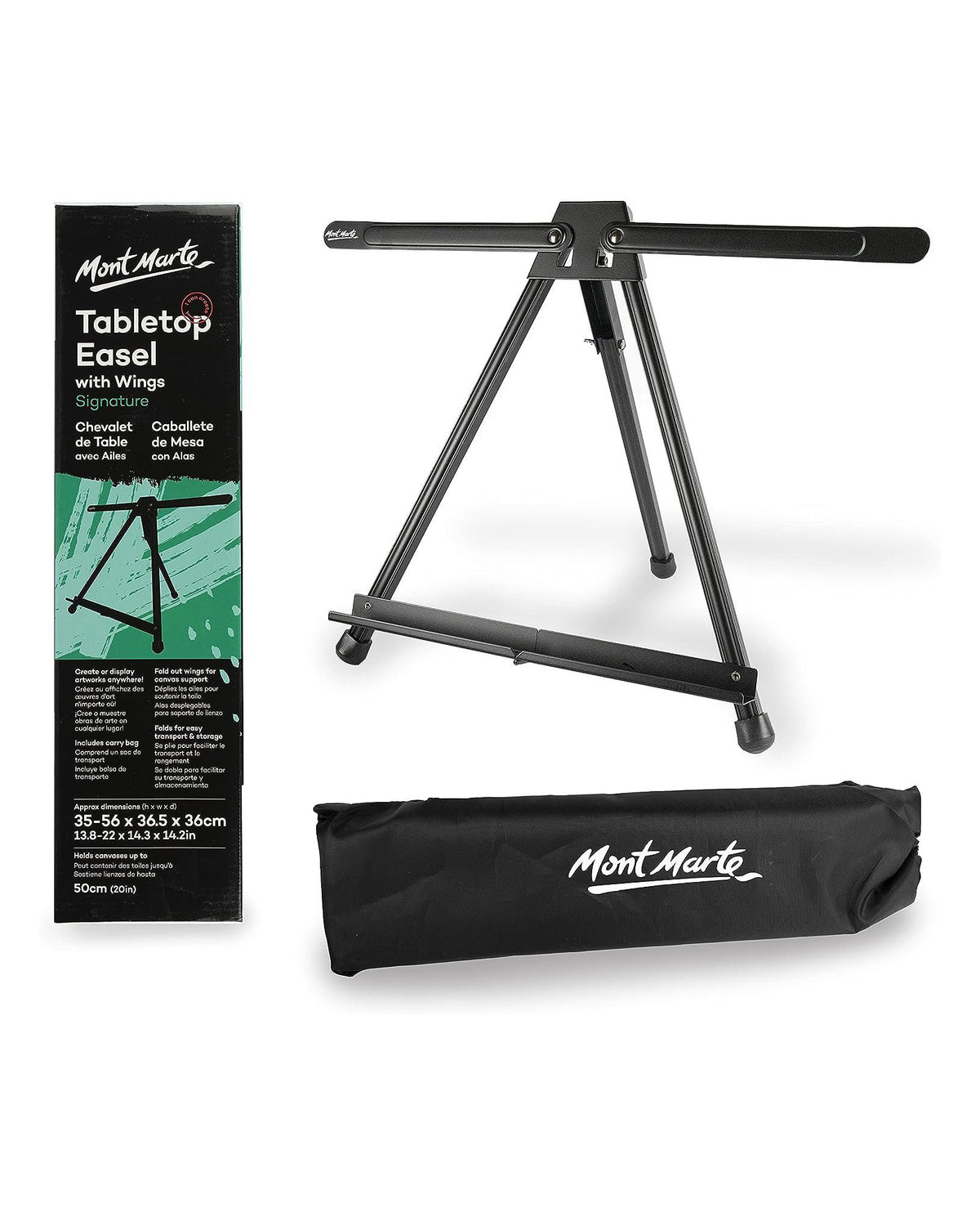 Mont Marte Tischstaffelei - aus Aluminium - 56cm hoch - SETL