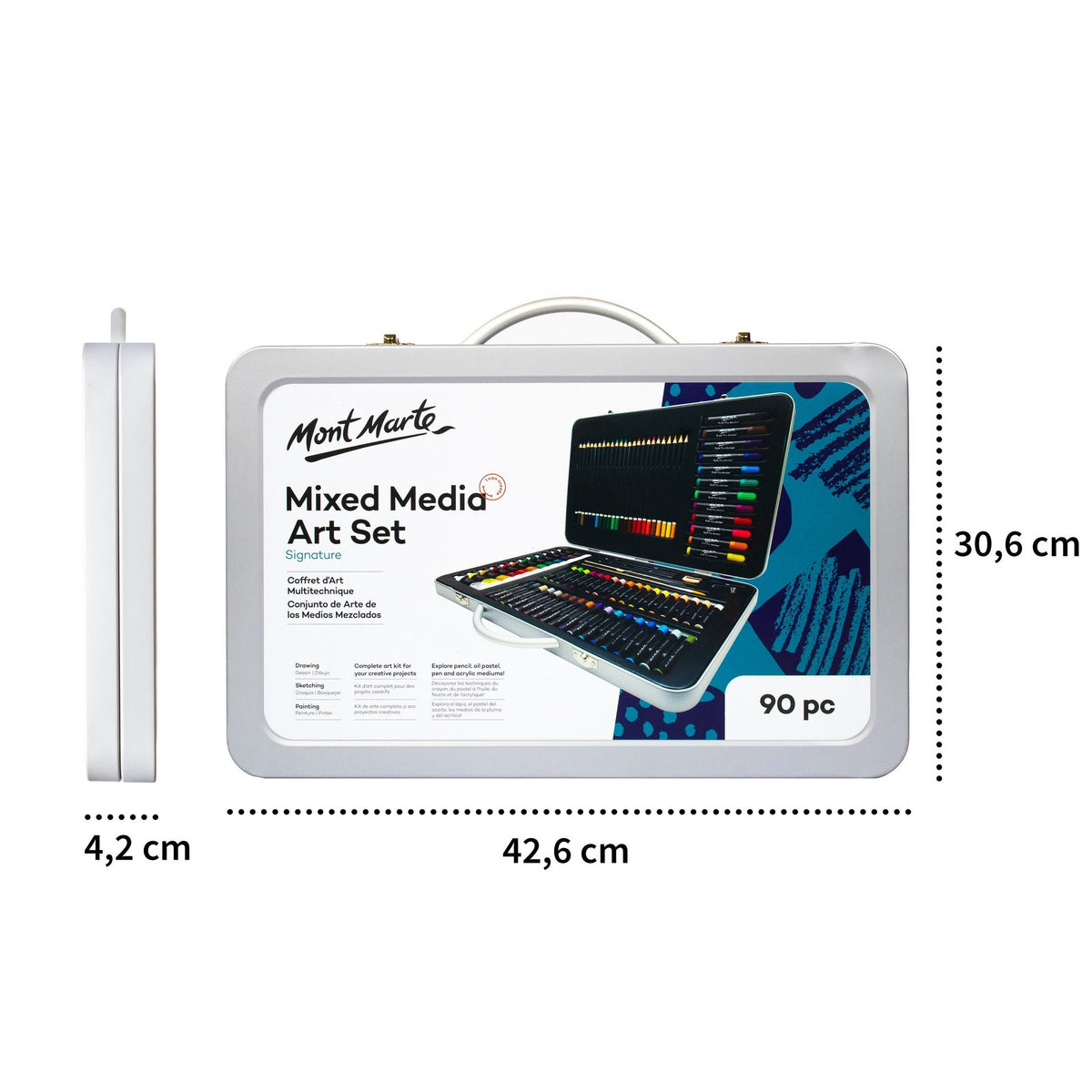 Mont Marte Künstlerkoffer - 90-teiliges Set für Malerei & Zeichnen - SETL
