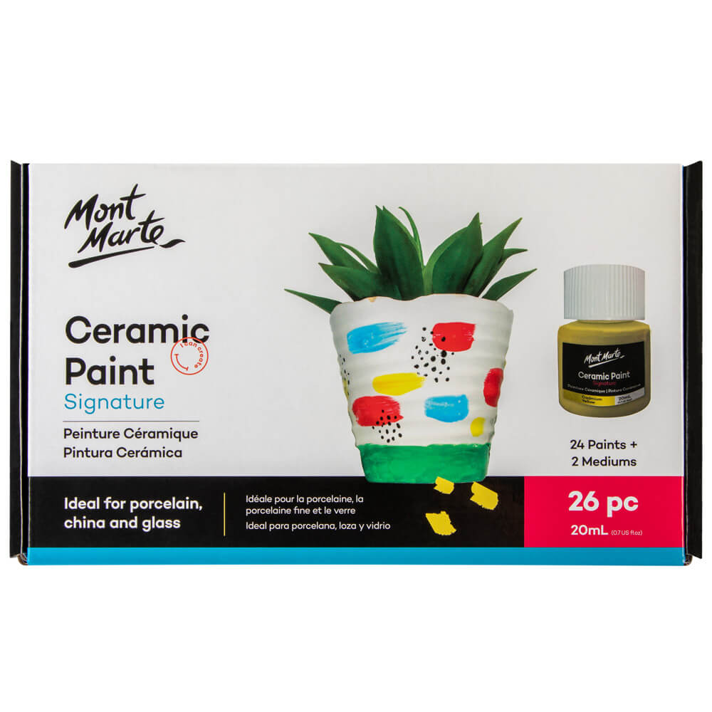 Mont Marte Keramikfarben Set - 6 / 26 Farben x 20 ml Döschen - SETL