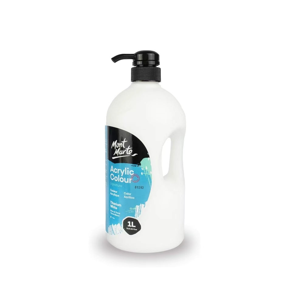 Mont Marte Acrylfarbe 1000 ml – Farbe wählbar in Weiß / Schwarz - SETL