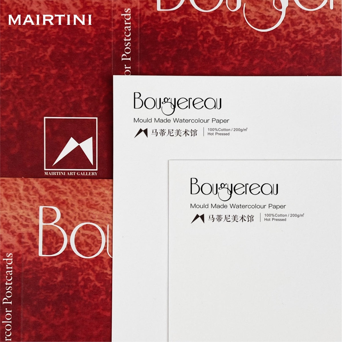 Mairtini Bouguereau Künstlerqualität Aquarellpapier, 200/300 g/m² Heißgepresst, 100 % Baumwolle - SETL