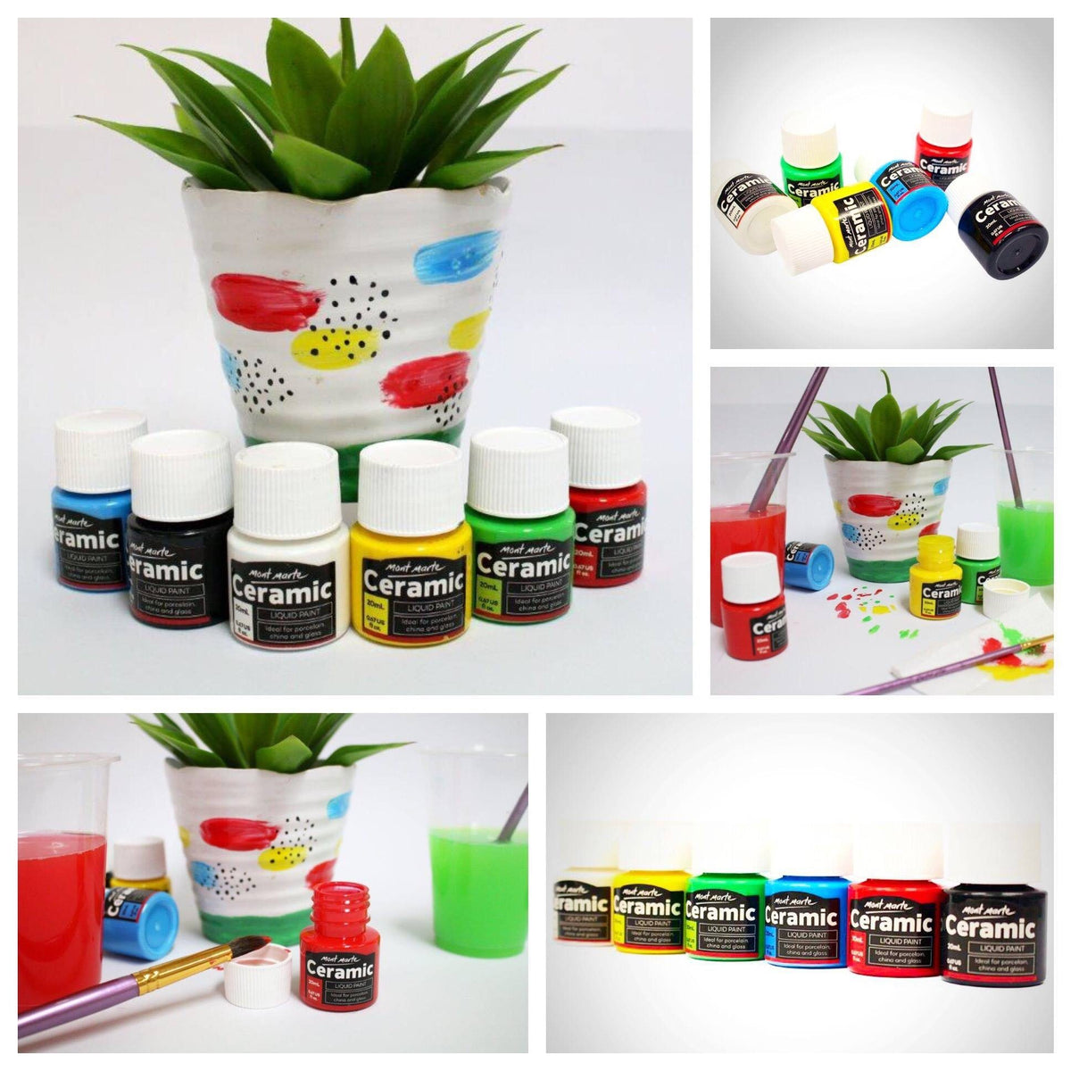 Mont Marte Keramikfarben Set - 6 / 26 Farben x 20 ml Döschen - SETL