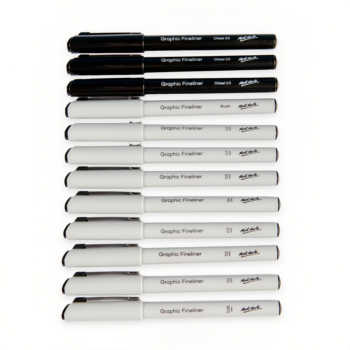 Mont Marte Zeichnungsstifte Set Premium – 12 Stück, schwarz - SETL