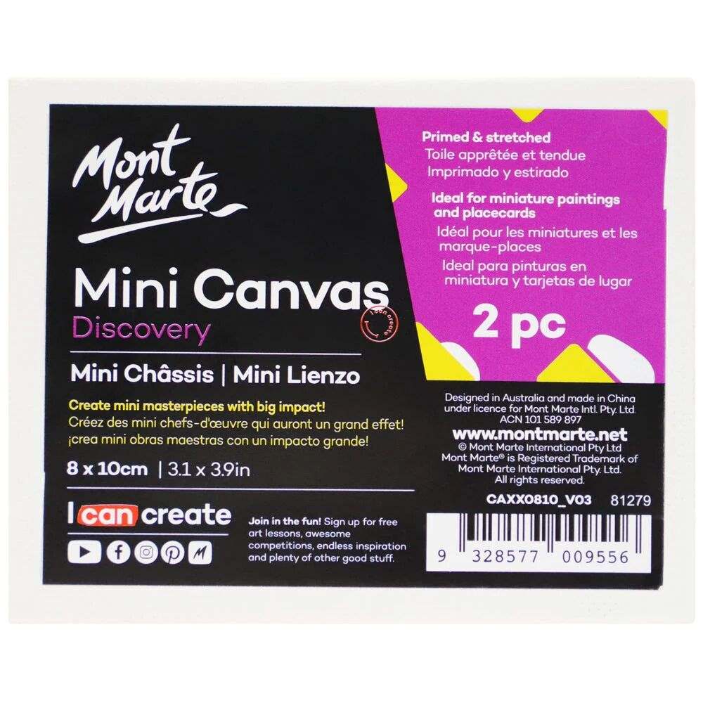 Mont Marte Discovery Mini Leinwand 8 x 10 cm, 2er Set - SETL