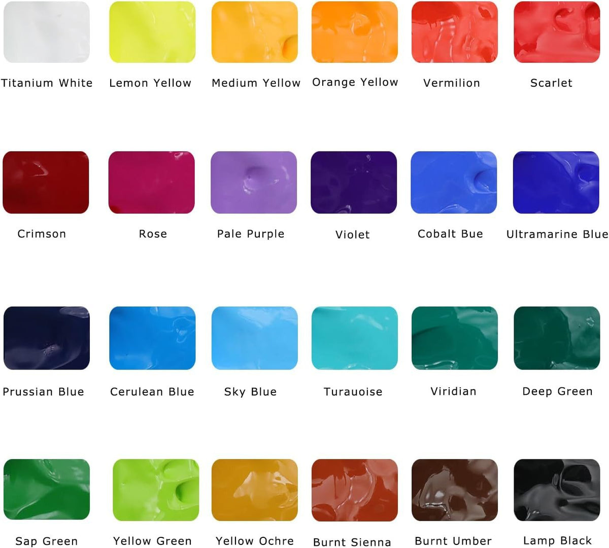 Artecho Gouache Set - 24 x 30 ml Farben mit 10 Pinseln und 1 Palette - SETL