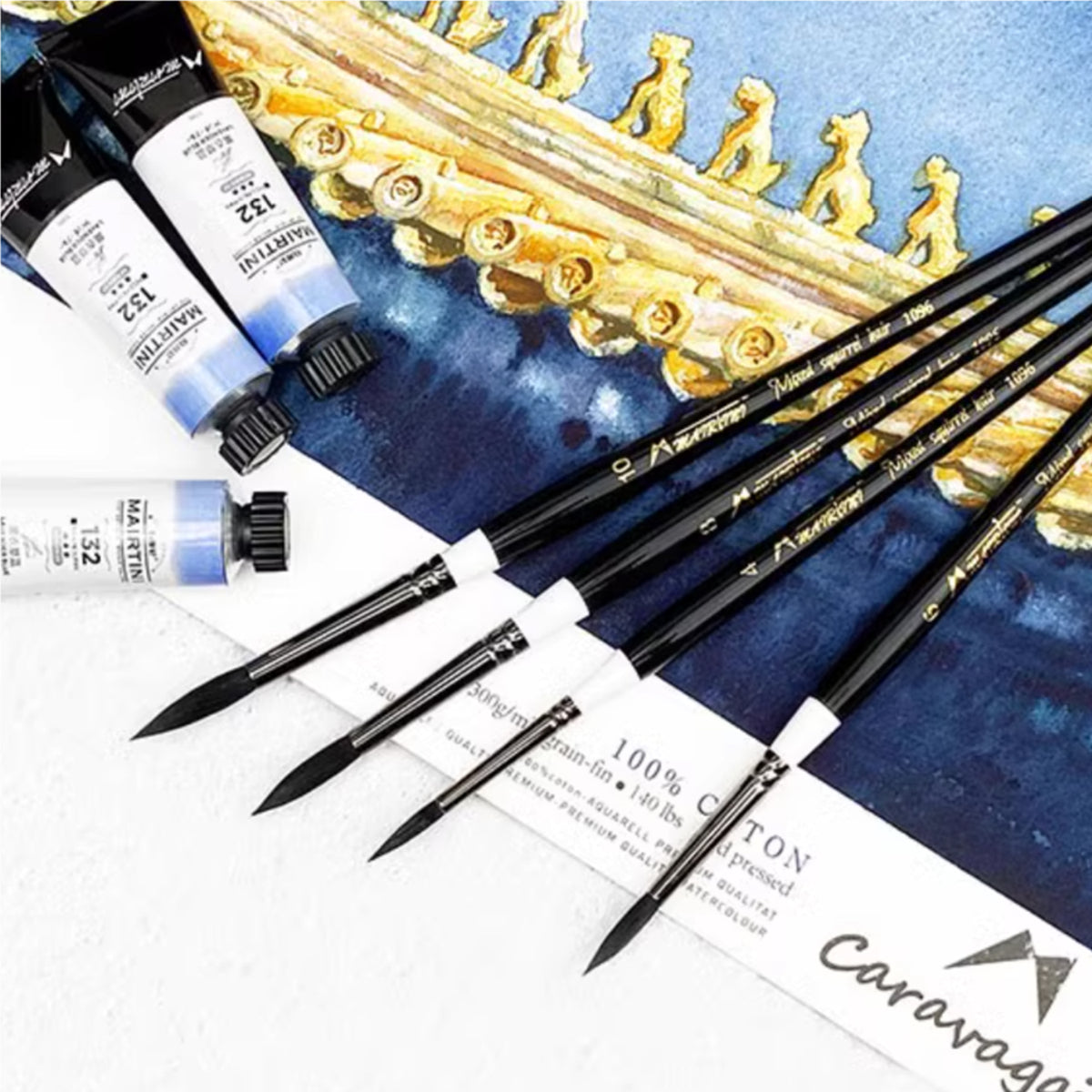 MAIRTINI Professional Aquarellpinsel-Set – Premium Synthetikhaar-Pinsel für alle Maltechniken - SETL