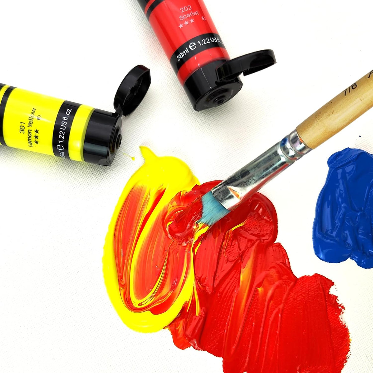 Artecho Acrylfarben Set - 18/ 24 / 48 wasserfeste Farben,  je 36 ml Tuben - SETL