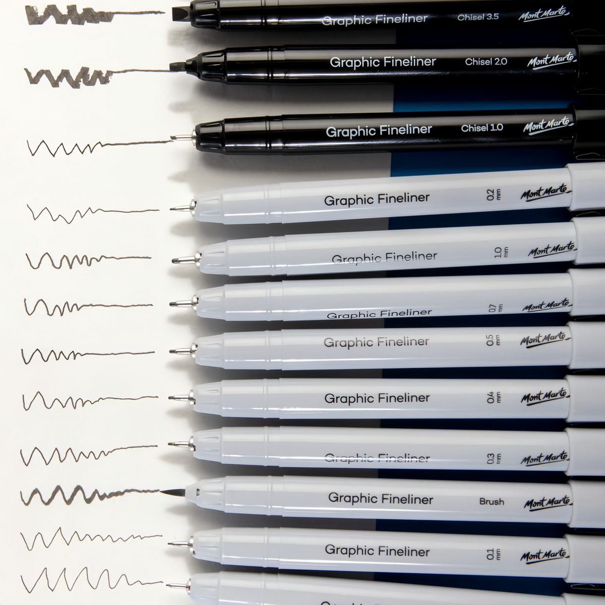 Mont Marte Zeichnungsstifte Set Premium – 12 Stück, schwarz - SETL