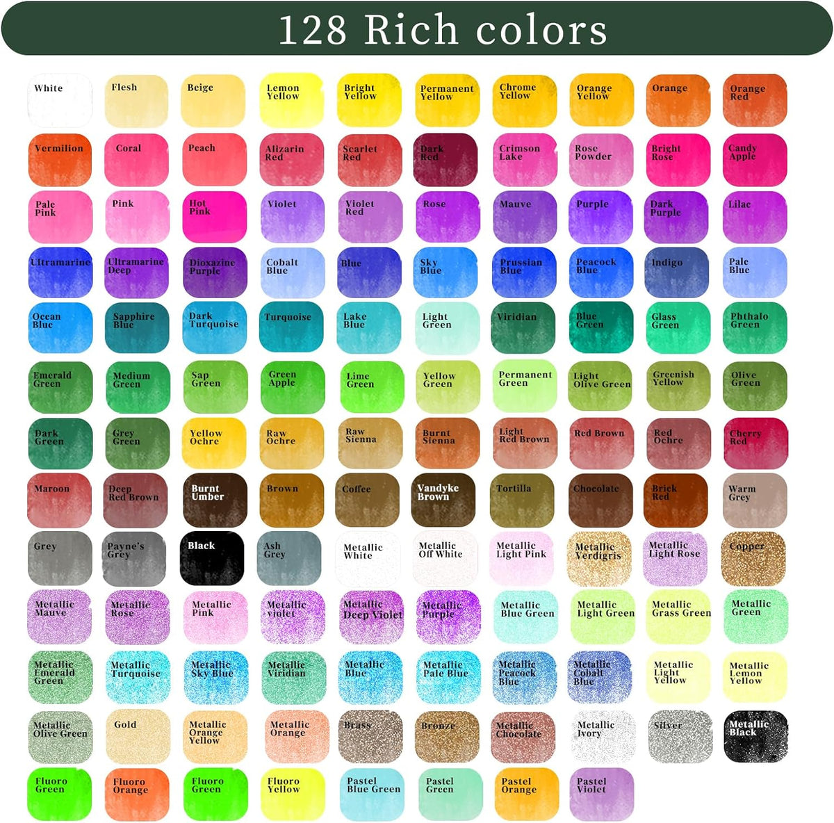 Artecho Aquarellfarben Set - 50 / 100 / 128 Wasserfarben mit Aquarellpapieren & Pinseln - SETL