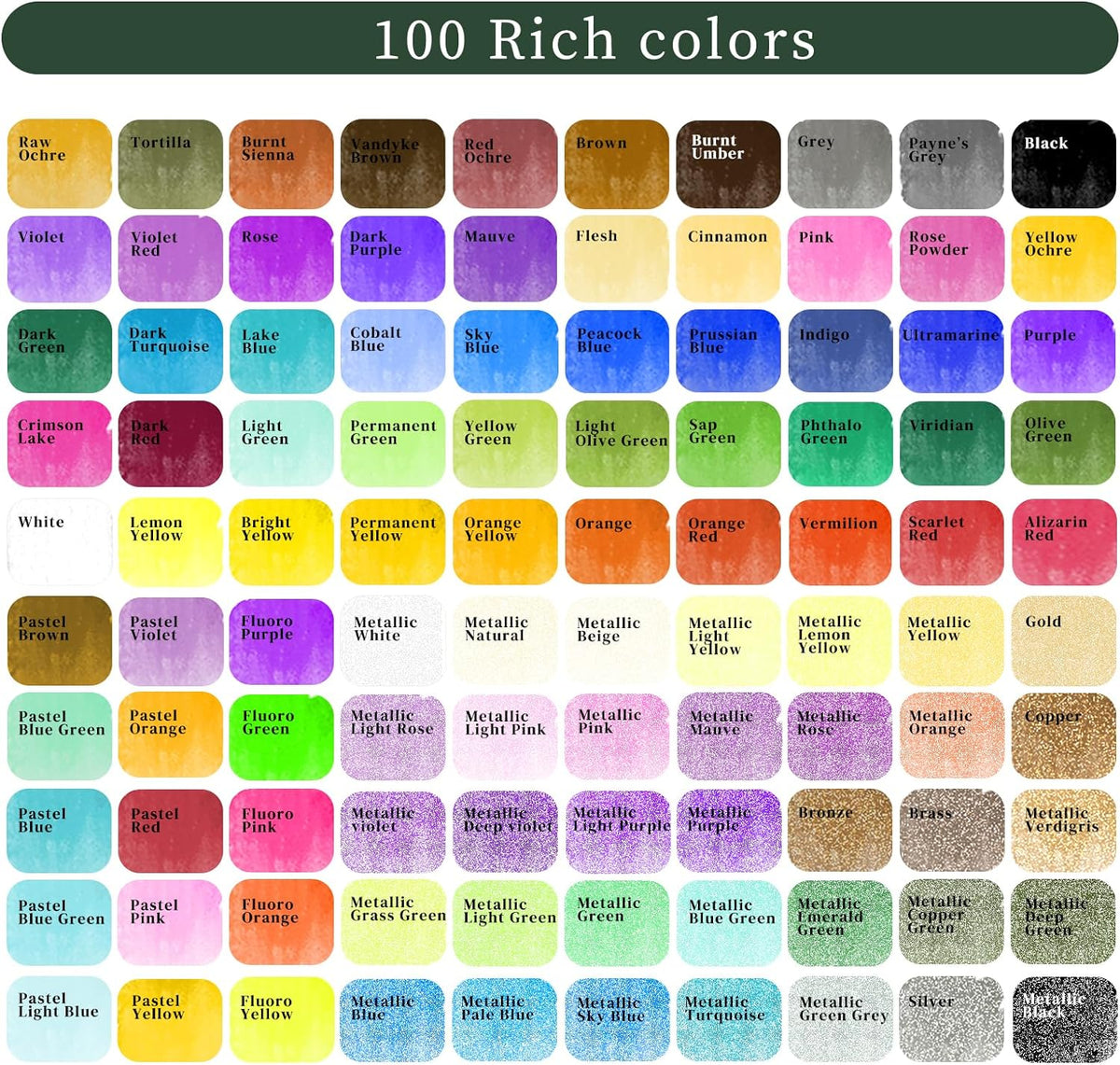 Artecho Aquarellfarben Set - 50 / 100 / 128 Wasserfarben mit Aquarellpapieren & Pinseln - SETL