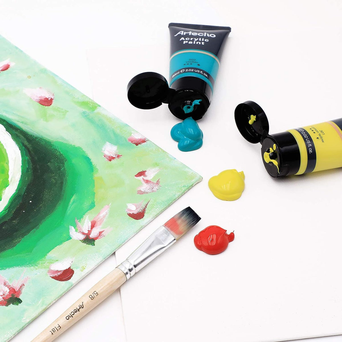 Artecho Künstlerset - 7 Farben, 10 Pinsel und 1 Palette - SETL