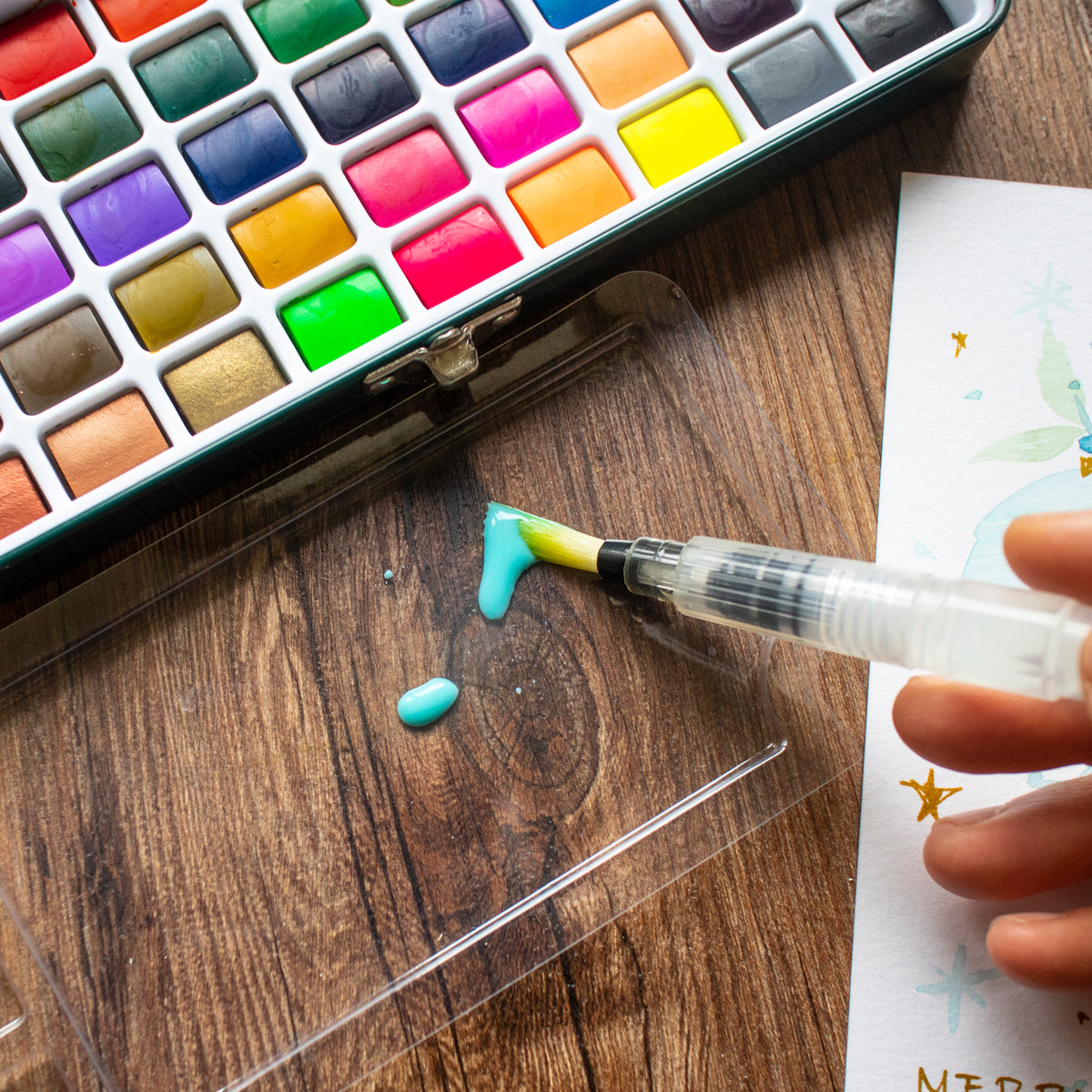 Artecho Aquarellfarben Set Premium - 50 / 100 / 128 Farben inkl. Zubehör - SETL