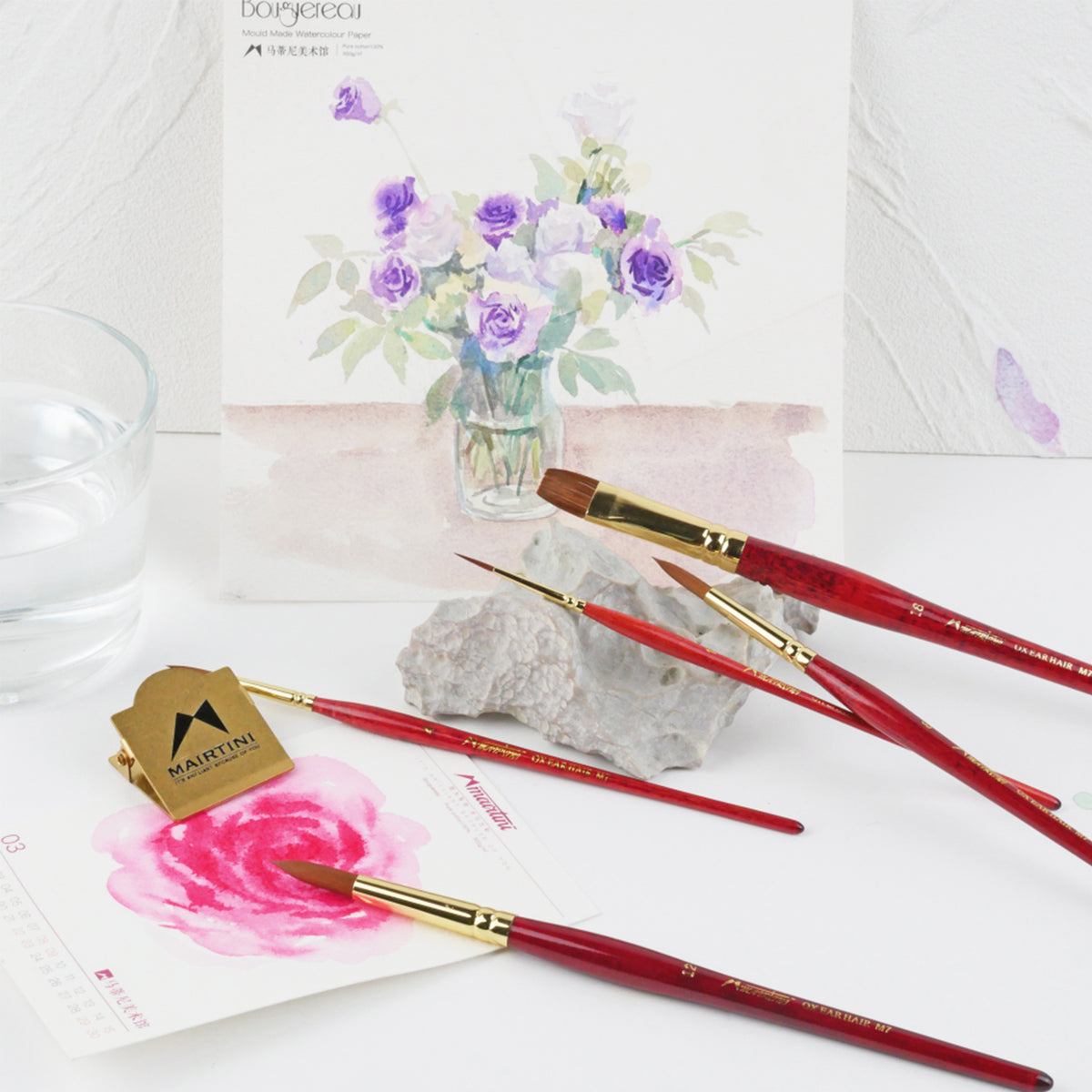 MAIRTINI Premium Aquarellpinsel-Set – Vielseitiges Künstler-Set mit Rund-, Flach- & Schrägpinseln in praktischer Aufbewahrungsetui - SETL