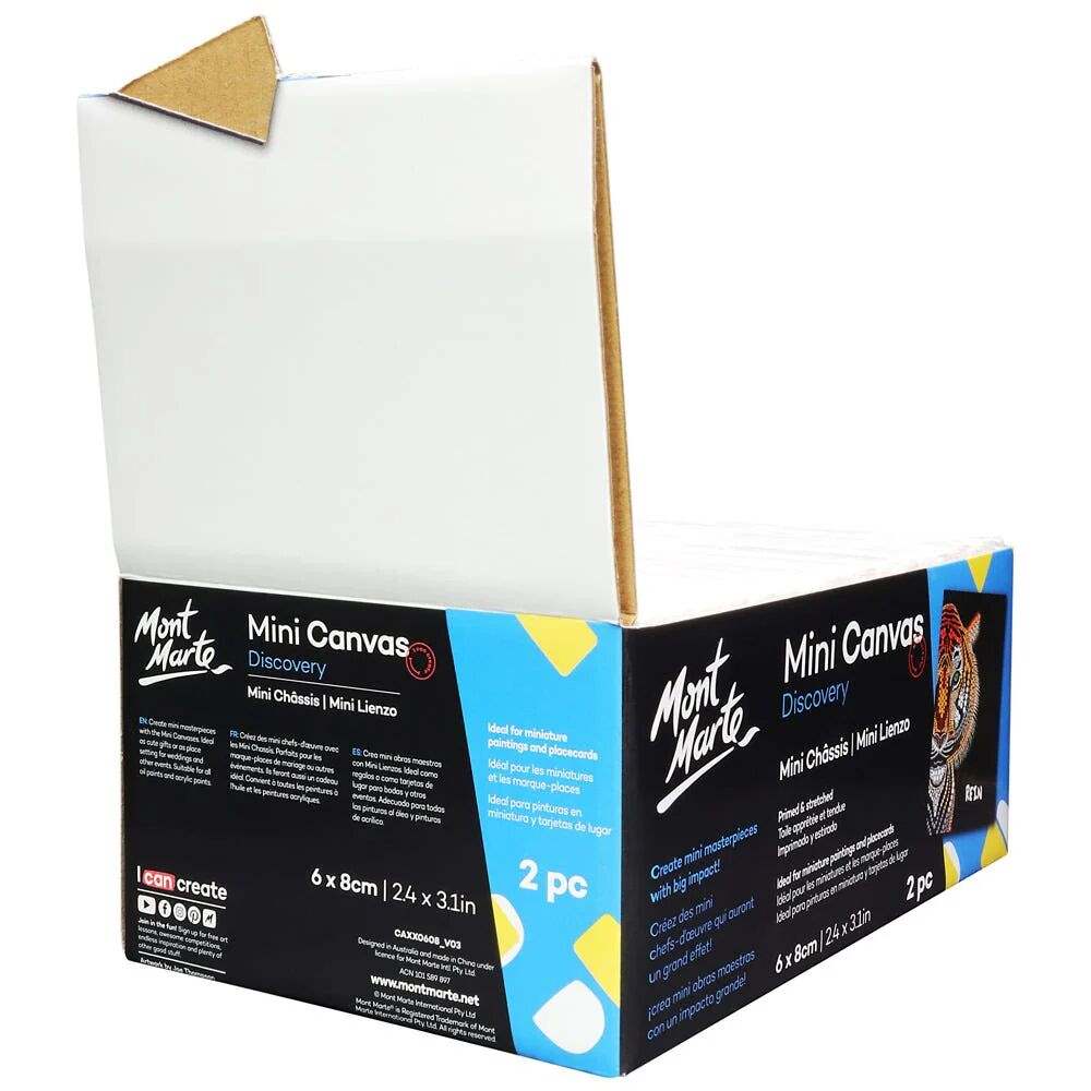 Mont Marte Discovery Mini Leinwand 6 x 8 cm, 2er Set - SETL
