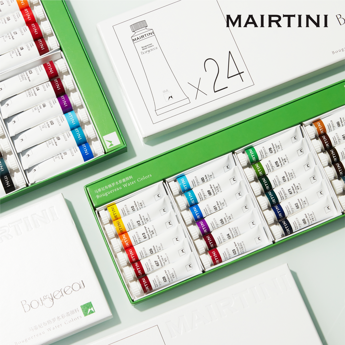 Mairtini Bouguereau Künstler-Aquarellfarben-Set, 24 Farben, 8/15 ml - SETL