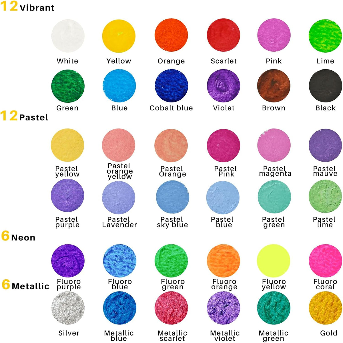 Artecho Temperastifte Set – 36 Farben inkl. Pastell, Neon & Metallic - SETL