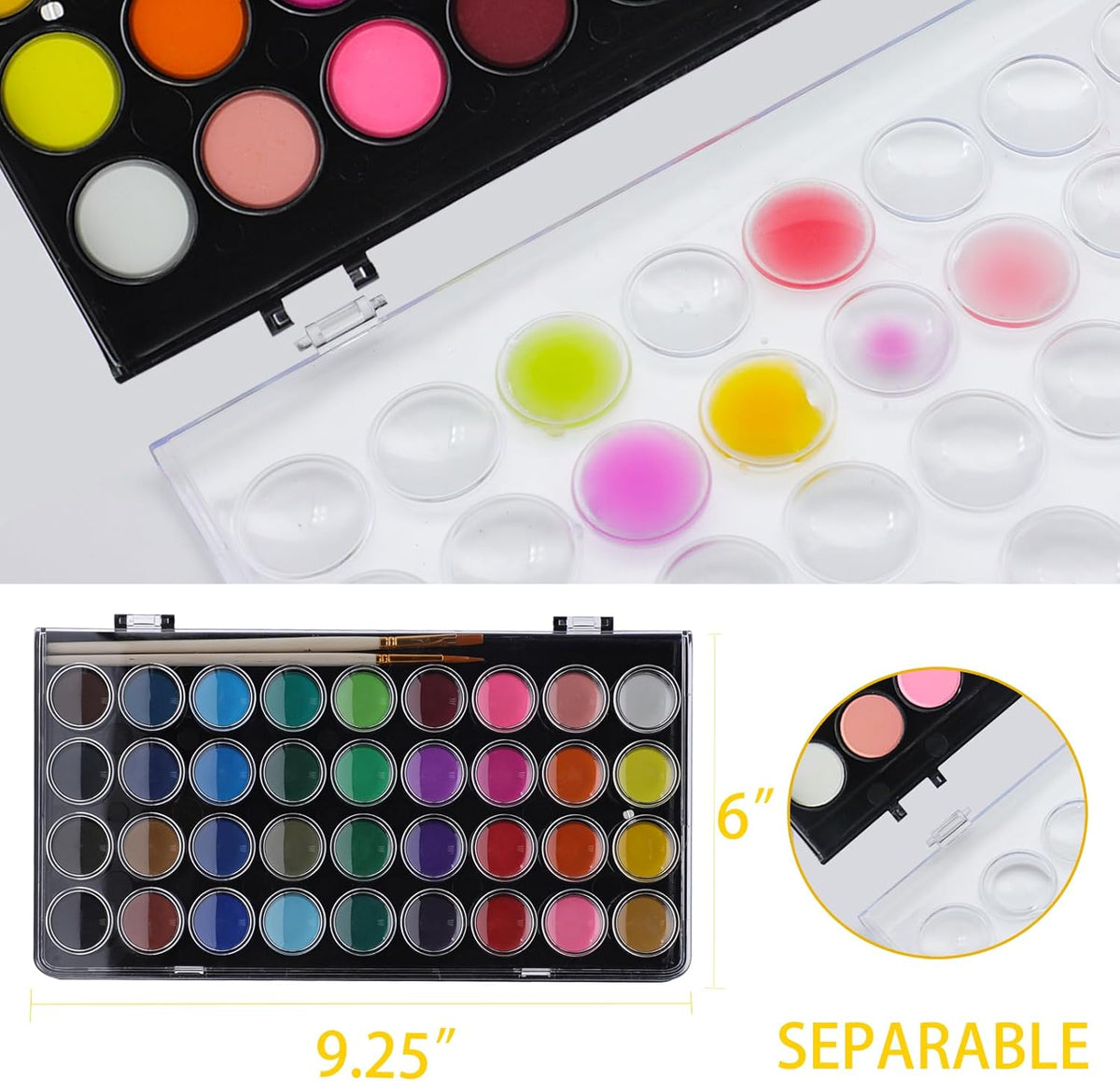 Artecho Aquarellfarben Set - 36 Farben mit 3 Pinseln - SETL