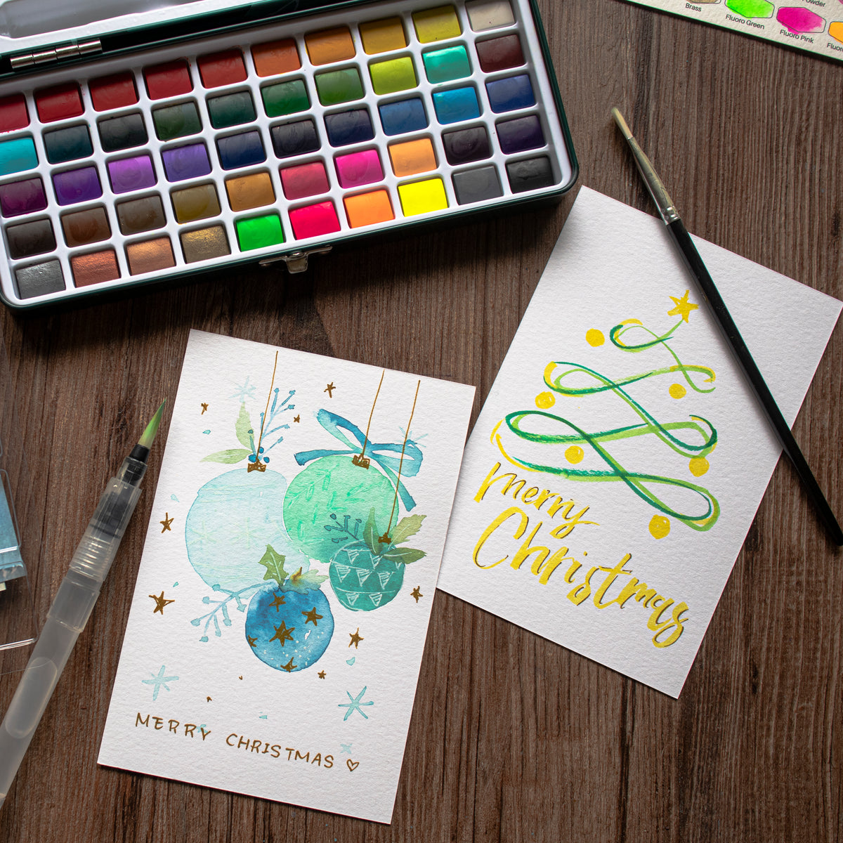 Artecho Aquarellfarben Set Premium - 50 / 100 / 128 Farben inkl. Zubehör - SETL
