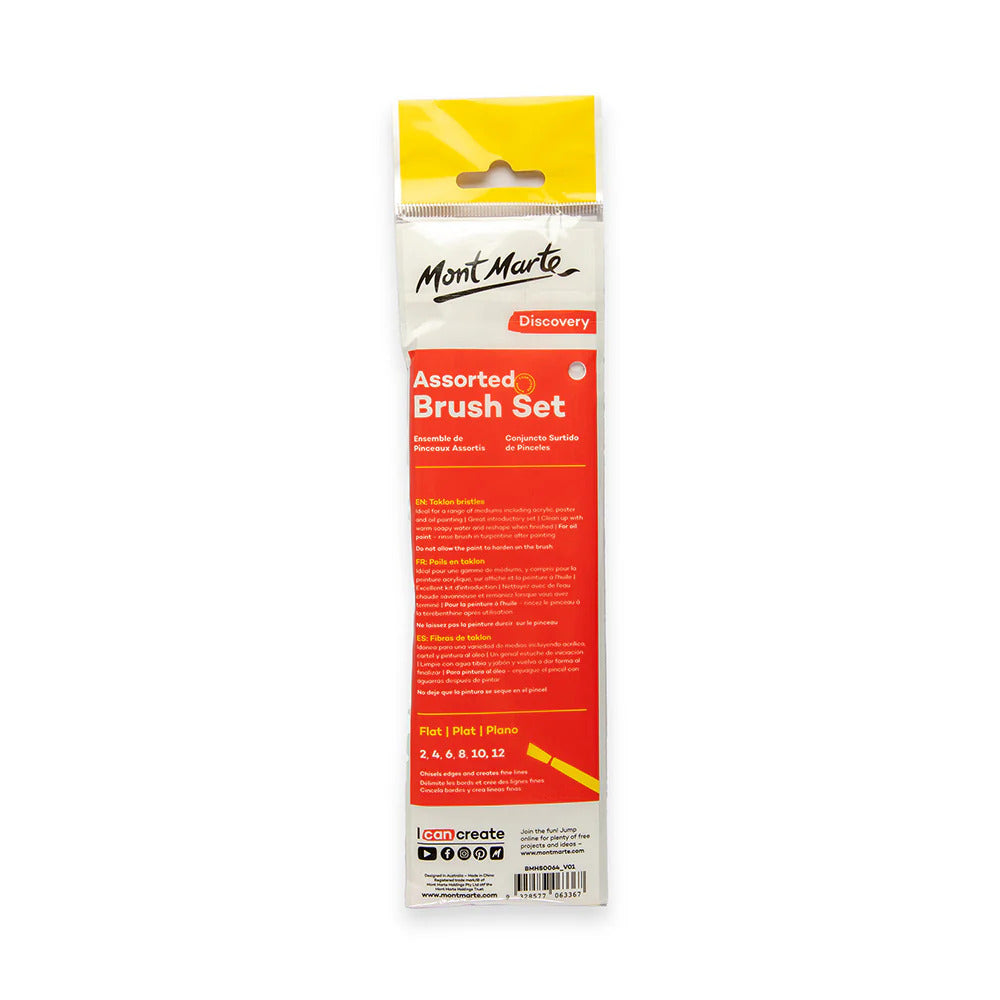 Mont Marte Flachpinsel Set 6-teilig - SETL