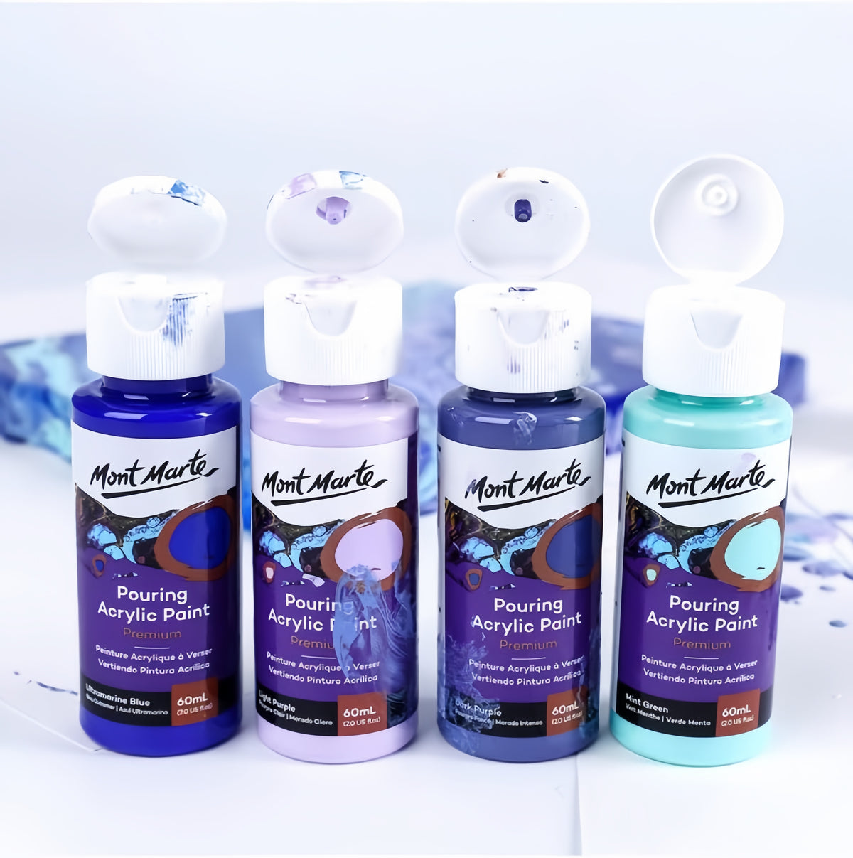 Mont Marte Pouring Set - Ethereal - 4x60ml in Flaschen - SETL
