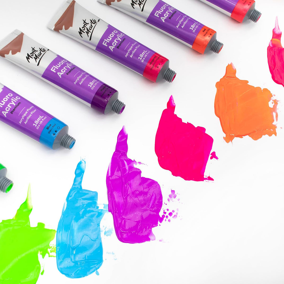 Mont Marte Acrylfarben Set Neon – 8x18ml in Tuben - SETL