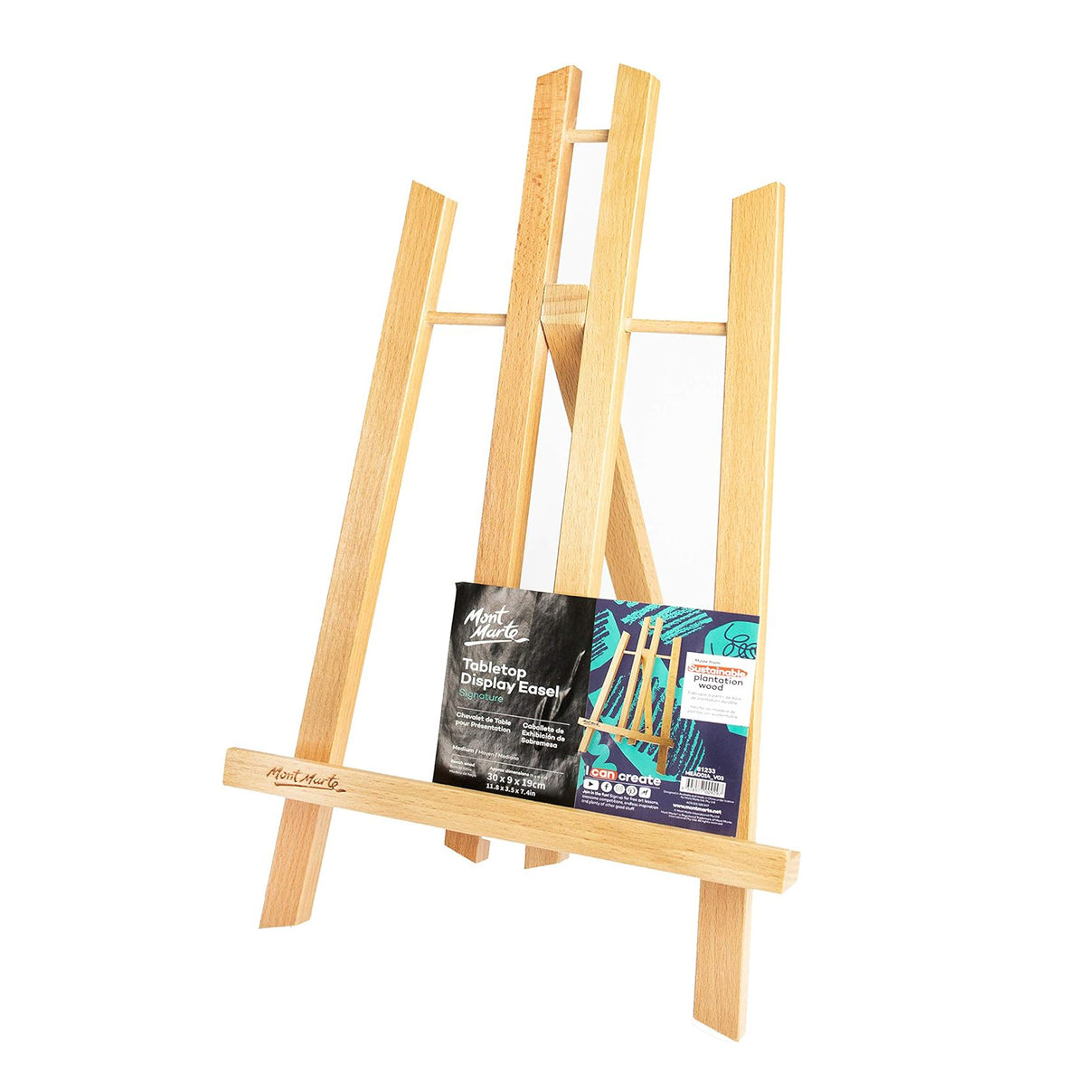 Mont Marte kleine Tischstaffelei - aus Buchenholz - 30cm/ 40cm hoch - SETL