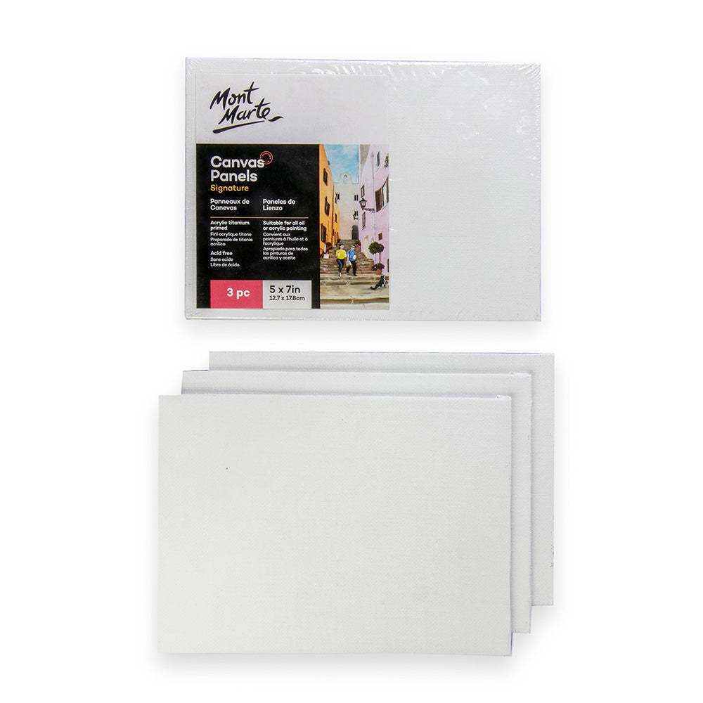 Mont Marte Leinwandplatten 12,7 x 17,8 cm, 3er Set - SETL